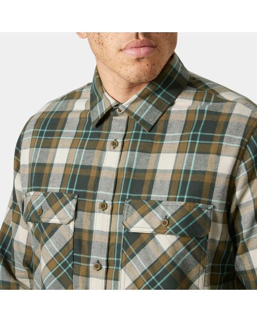 Helly Hansen Green Lokka Organic Flannel Shirt for men