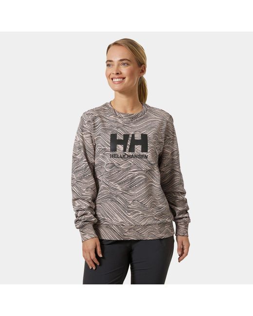 Helly Hansen Gray Hh® Logo Crew Graphic Sweatshirt 2.0 Pink
