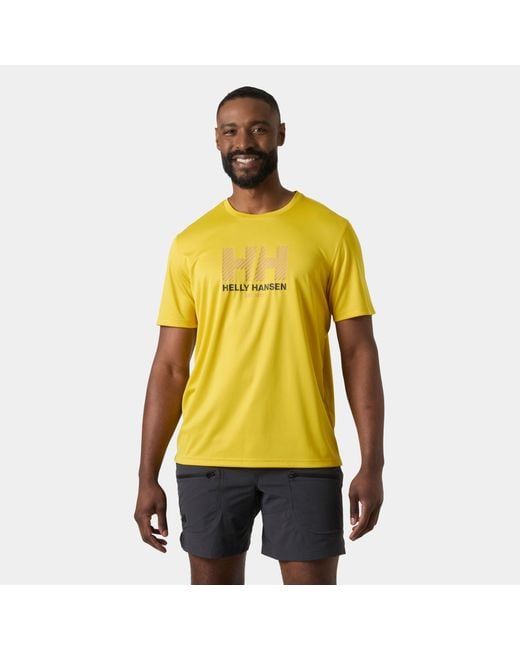 Helly Hansen Yellow Tech Graphic T-Shirt 2.0 for men