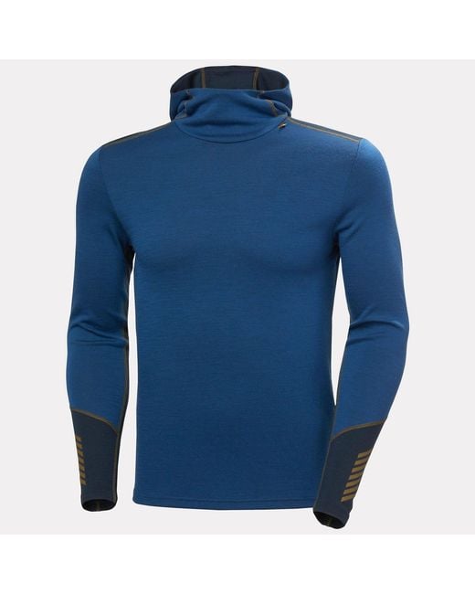 Helly Hansen Blue Lifa Merino Midweight Hoodie for men
