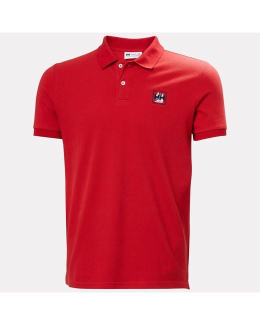 Toulon Graphic Polo Rosso di Helly Hansen in Red da Uomo