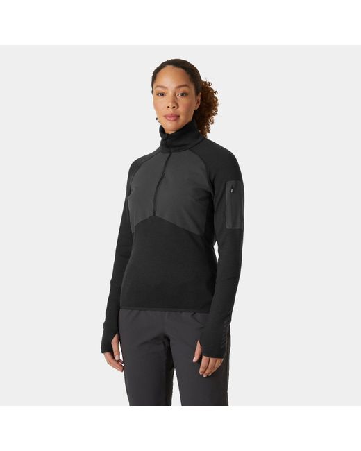 Helly Hansen Black Lifa® Merino Wool Midlayer Half Zip