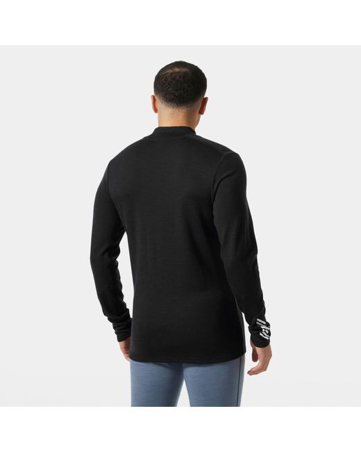 Helly Hansen Black Lifa Merino Midweight Logo for men