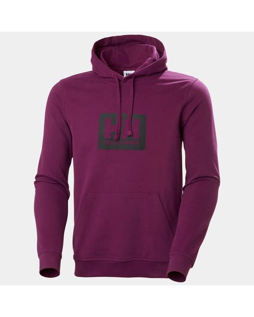 Helly Hansen Purple Hh Box Classic Cotton Hoodie for men