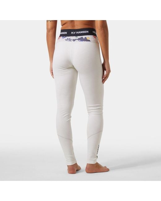 Helly Hansen Multicolor Lifa Merino Midweight Graphic Base Layer Pants White