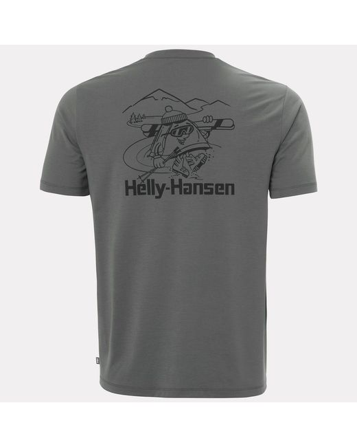 Helly Hansen Gray Skog Recycled Graphic T-Shirt for men