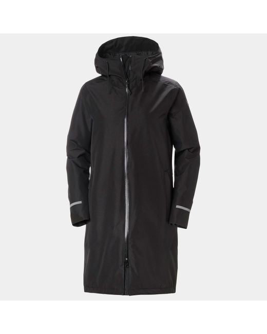 Helly Hansen Black Aspire Long Hooded Raincoat