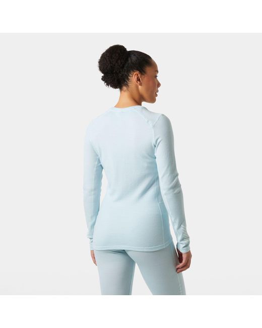 Helly Hansen Blue Lifa Merino Midweight Graphic Crew Base Layer
