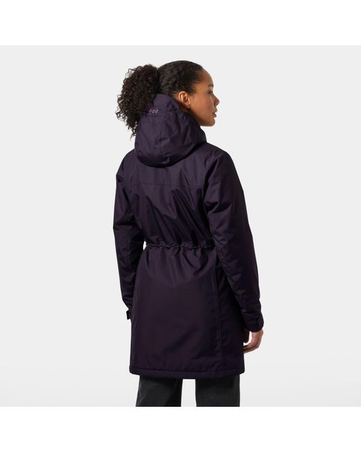 Helly Hansen Blue Aden Long Insulated Rain Coat for men