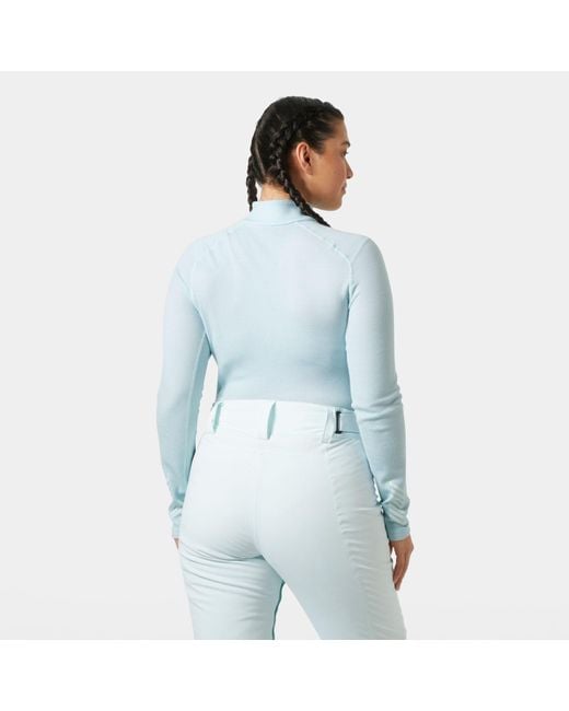 Helly Hansen Blue Lifa Merino Midweight Graphic 1/2 Zip Base Layer
