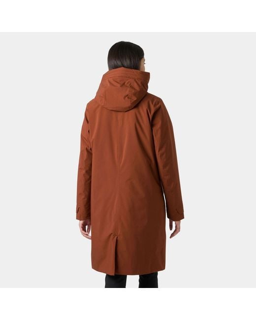 Helly Hansen Brown Victoria Insulated Rain Coat With Hood