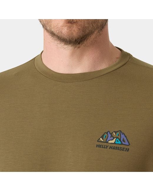 Helly Hansen Green Skog Graphic Long Sleeve Tee for men