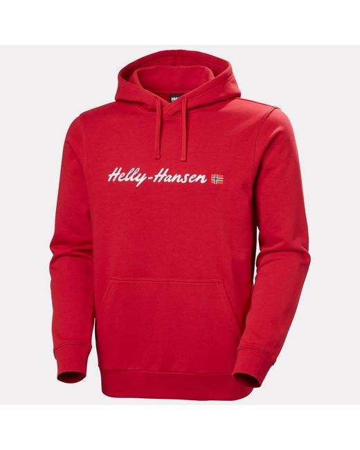 Core Graphic Felpa Con Cappuccio Rosso di Helly Hansen in Red da Uomo