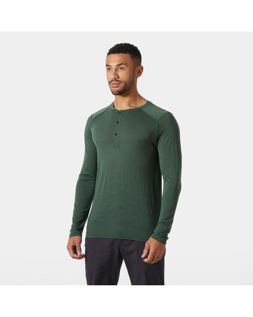 Helly Hansen Green Hh Durawool Long Sleeve Henley for men