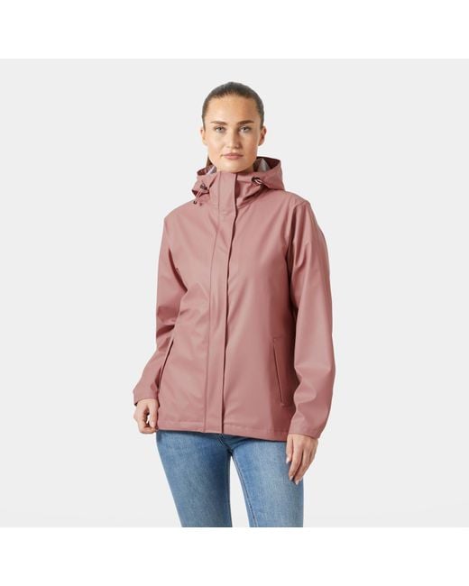 Moss Rain Jacket Mujer Helly Hansen de color Red