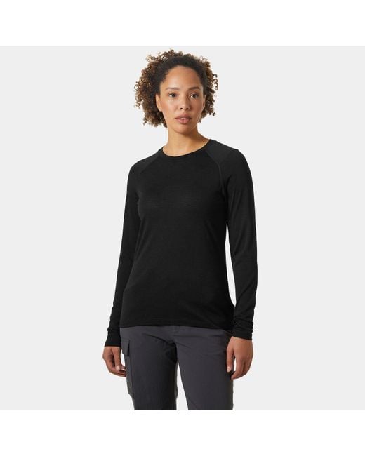 Helly Hansen Black Hh Durawool Crew Long Sleeve