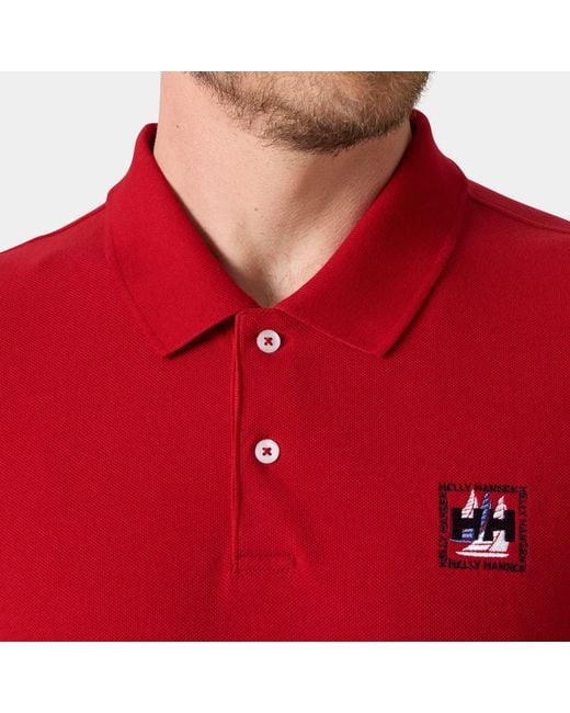 Toulon Graphic Polo Rosso di Helly Hansen in Red da Uomo