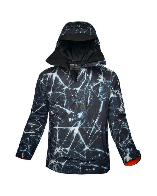 Helly Hansen Ullr D Insulated Ski Anorak Jacket L in Black Ice (Black