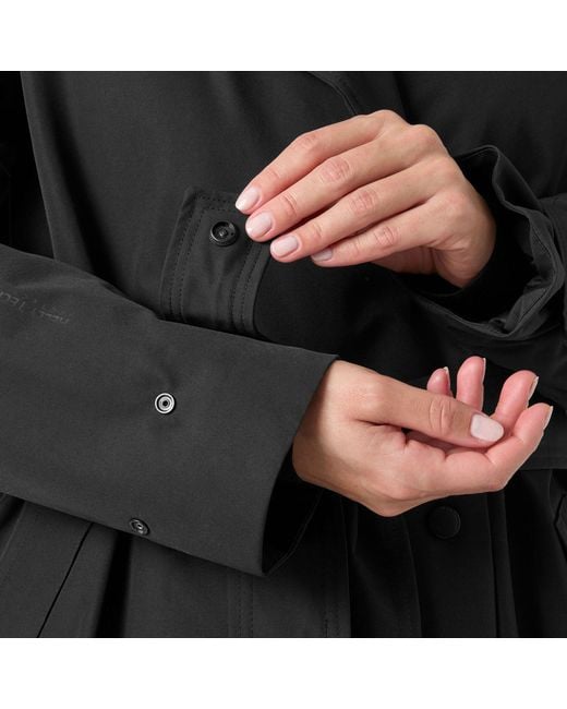 Helly Hansen Black Avenue Insulated Long Trench Coat