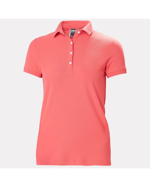 Helly Hansen Red Crewline Quick-Dry Stretch Polo Shirt