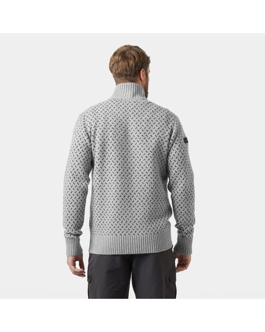 Arctic Ocean Icelander Wool Knit ½ Zip Felpa Grigio di Helly Hansen in Gray da Uomo