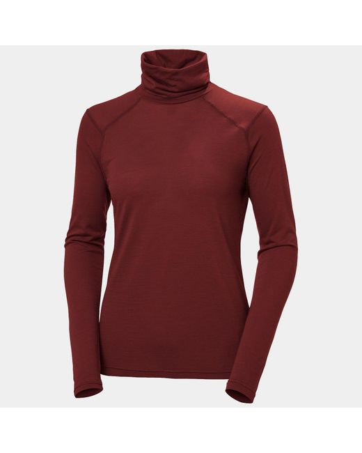 Helly Hansen Red Durawool High Neck Long Sleeve