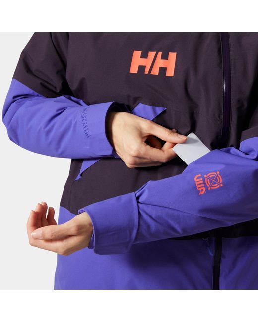 Helly Hansen Purple Powchaser Asymmetric Ski Jacket