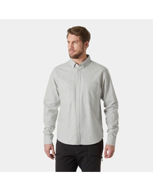 Helly Hansen Gray Organic Cotton Flannel Shirt for men