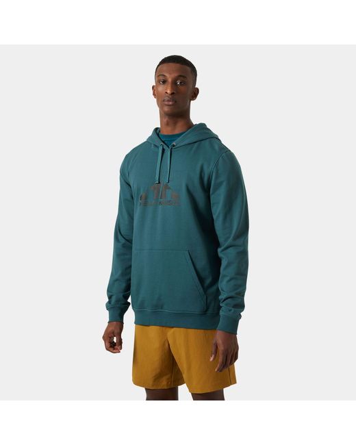 Helly Hansen Blue Nord Graphic Pull Over Hoodie Green for men