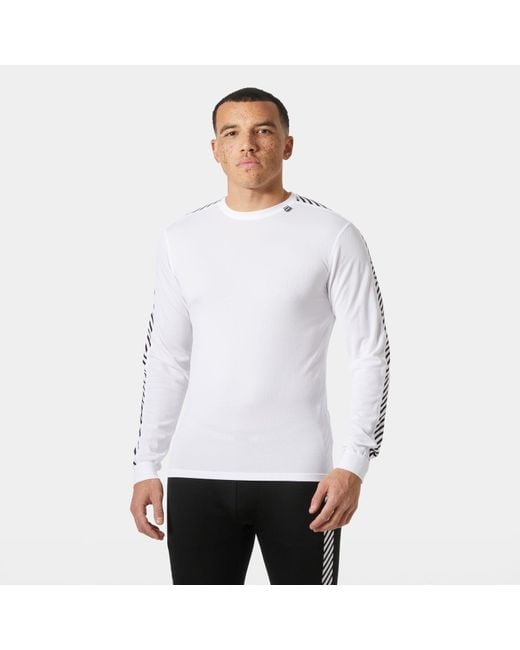 Helly Hansen White Hh Lifa Stripe Crew Ski Base Layer for men