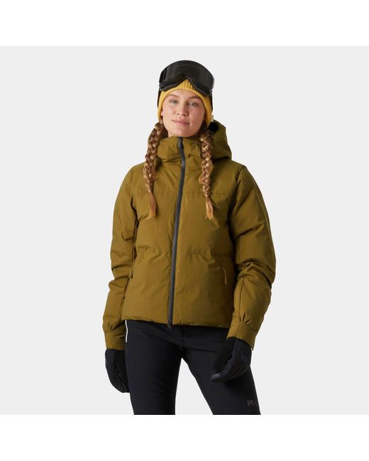 Helly Hansen Green Nora Short Puffy Ski Jacket Brown