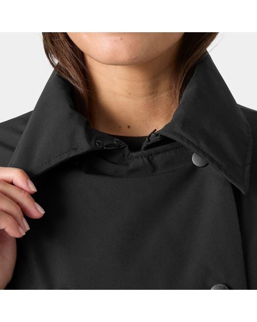 Helly Hansen Black Avenue Insulated Long Trench Coat