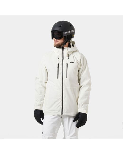 Helly Hansen White Juniper 3.0 H2Flow Warm Ski Jacket for men