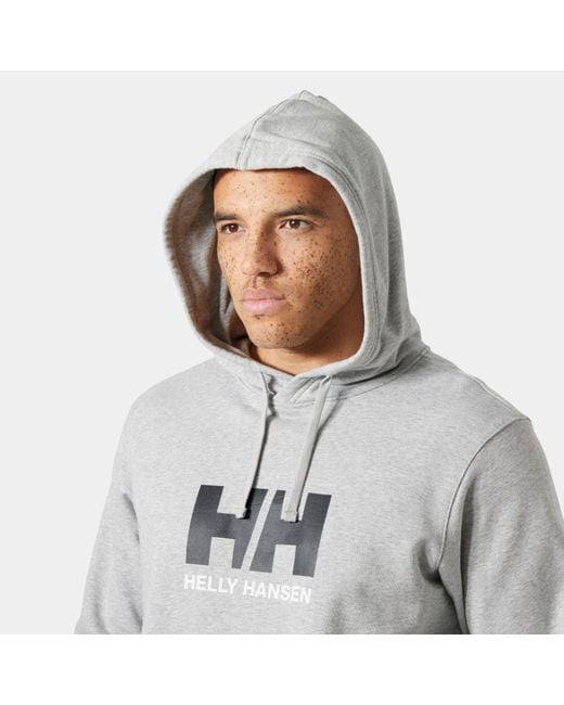 Hh Logo Felpa Con Cappuccio Grigio di Helly Hansen in Gray da Uomo