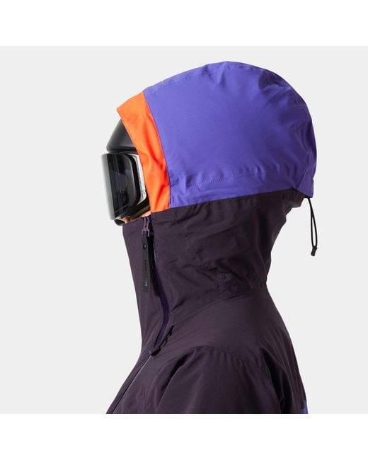 Helly Hansen Purple Powchaser Asymmetric Ski Jacket