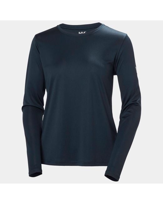 Hh Tech Crew Long Sleeve 2.0 Mujer Helly Hansen de color Blue
