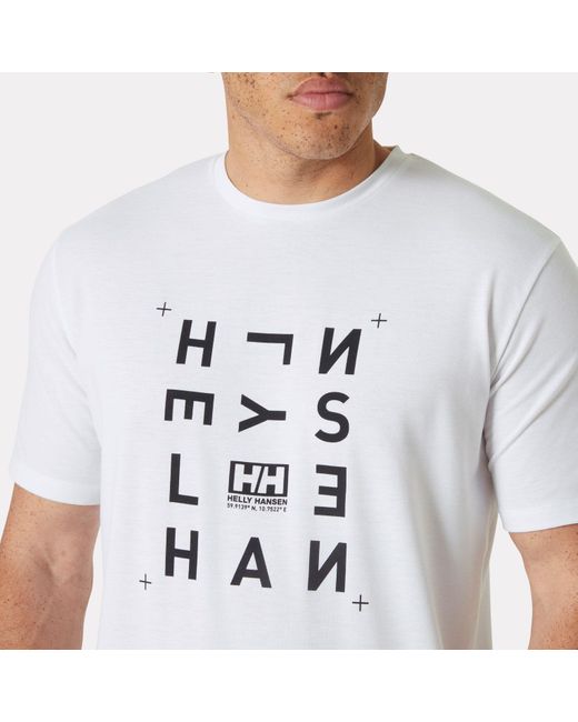 Helly Hansen White Skog Recycled Graphic T-Shirt for men