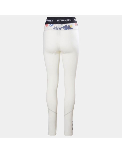 Helly Hansen Multicolor Lifa Merino Midweight Graphic Base Layer Pants White