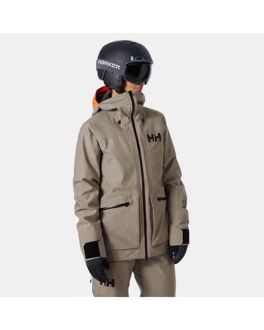 Helly Hansen Powderqueen 3.0 Durable Ski Jacket Grey in Brown | Lyst UK