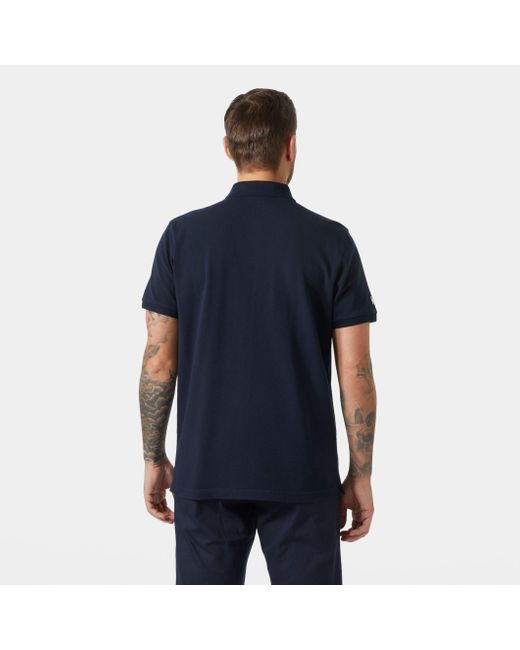 Helly Hansen Blue Crew Cotton Pique Quick-Dry Polo Shirt for men