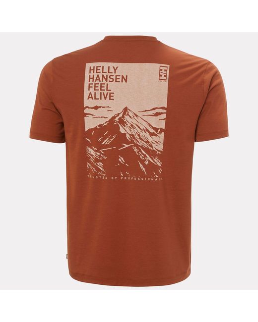 Helly Hansen Red Skog Recycled Graphic T-Shirt for men