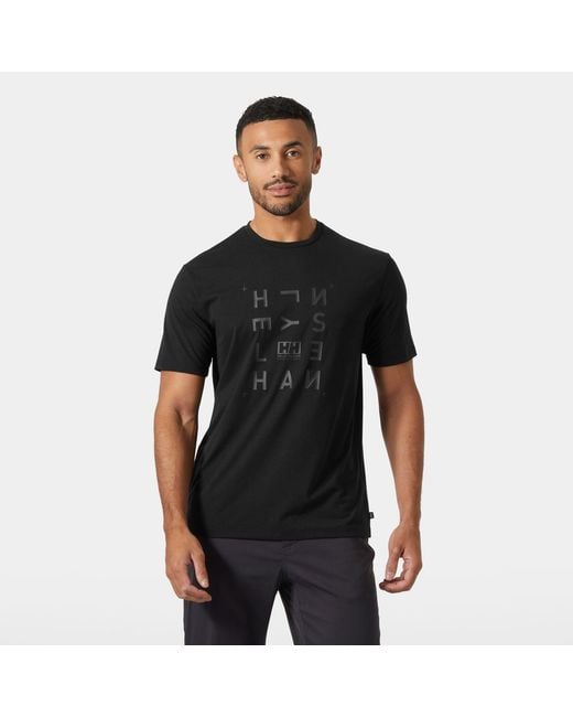 Helly Hansen Black Skog Recycled Graphic T-Shirt for men