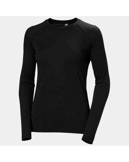 Helly Hansen Black Hh Durawool Crew Long Sleeve