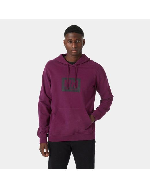 Helly Hansen Purple Hh Box Classic Cotton Hoodie for men