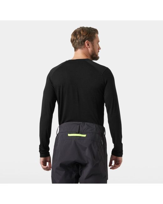Helly Hansen Black Durawool Long Sleeve Henley for men