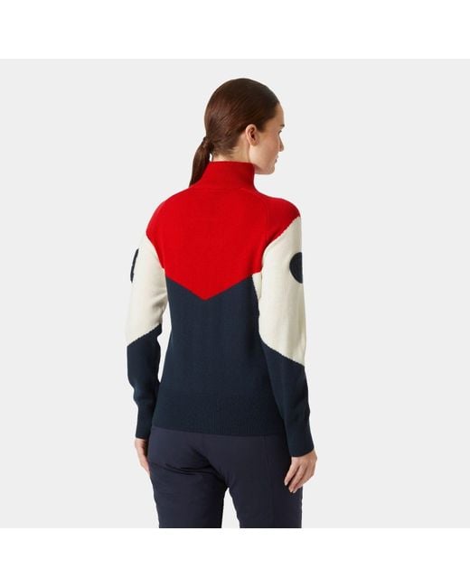 Pull En Maille Femme Après Ski Bleu Marine Helly Hansen en coloris Red