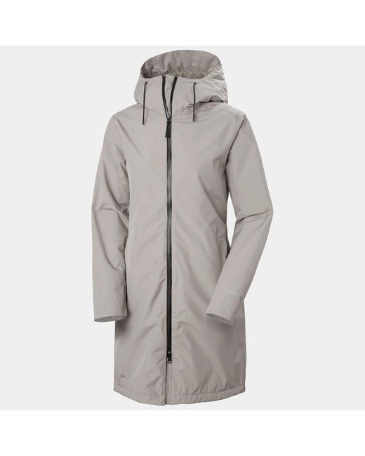 Helly Hansen Gray Aspire Long Hooded Raincoat