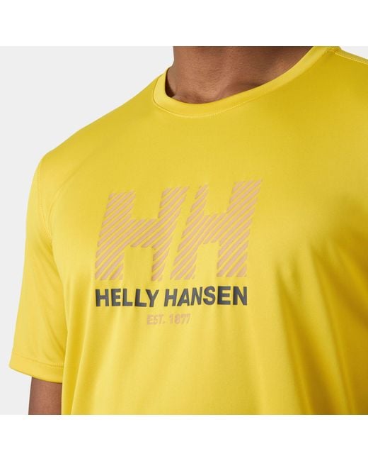 Helly Hansen Yellow Tech Graphic T-Shirt 2.0 for men