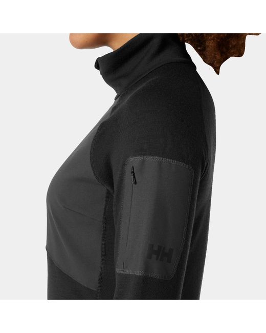 Helly Hansen Black Lifa® Merino Wool Midlayer Half Zip