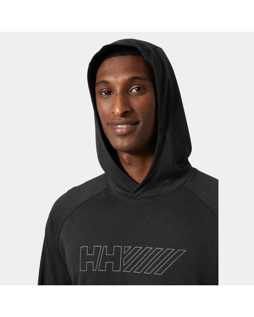 Helly Hansen Black Lifa Tech Lite Pullover Hood 2.0 for men